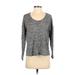 Old Navy Pullover Sweater: Gray Color Block Tops - Women's Size Small