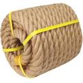 Twisted Manila Rope - 1 Inch × 100 Feet - Natural Jute Rope - Thick Hemp Rope for Swing, Docks, Nautical, Railings, Decorating