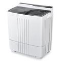 COSTWAY Twin Tub Washing Machine, 4.5KG/6KG/8.5KG Total Capacity Portable Laundry Washer Spin Dryer with Timing Function & Drain Pump for Apartment Dorms Camping (Grey+White, 4.5kg Washer+1.5kg Dryer)