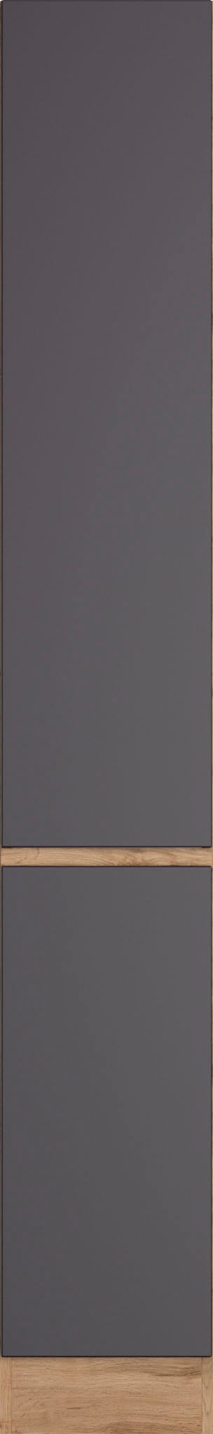 Apothekerschrank KOCHSTATION "KS-Riesa", grau (matt grau), B:30cm H:200cm T:60cm, Holzwerkstoff, Schränke, Apothekerschrank, Breite 30 cm, MDF-Fronten