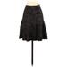 Adrienne Vittadini Casual A-Line Skirt Knee Length: Black Solid Bottoms - Women's Size Small