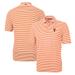 Men's Cutter & Buck Orange Virginia Cavaliers Vintage Logo Virtue Eco Pique Stripe Recycled Polo