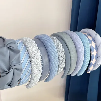 Bandeau bleu doux pour femmes couleur unie Simple à la mode accessoires pour cheveux