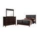 CDecor Home Furnishings Teste Cappuccino 3-Piece Bedroom Set w/ Dresser & Mirror Upholstered in Black/Brown | 50.5 H x 63.25 W x 86.5 D in | Wayfair