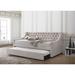 Lianna Upholstered Twin Daybed with Twin Trundle, Button-tufted and Sloped Armrest, Fog Fabric