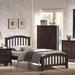 San Marino Twin Bed in Dark Walnut with Slatted Headboard and Low Profile Footboard