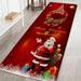 Christmas Santa Area Rugs Christmas Area Rug Runner Non-Slip Holiday Carpet Low Pile Floor Mat Runner Entrance Door Mat Indoor Outdoor for Hallway Kitchen Living Room 72 x24