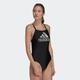 Badeanzug ADIDAS PERFORMANCE "BIG LOGO" Gr. 36, N-Gr, schwarz-weiß (black, white) Damen Badeanzüge Bekleidung