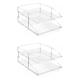 OSCO Clear Acrylic Double Letter Tray | 2 Pack | 2 Trays & Risers Included | A4 | Stackable | File Organiser | Paper Storage | Office Desk Document Sorter | Paperwork Filing | H15 x W25.5 D35.5 cm