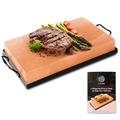 UMAID Natural Himalayan Rock Salt Block Cooking Plate for Cooking, Grilling, Cutting and Serving, Food Grade Salt with Metal Steel Tray Set with Recipe Pamphlet Salt cooking block 12 X 8 X 1.5