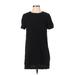 Forever 21 Casual Dress - Shift Crew Neck Short sleeves: Black Print Dresses - Women's Size Small