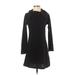 Neesha Casual Dress - A-Line High Neck Long sleeves: Black Print Dresses - Women's Size Small