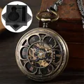 Montre de poche mécanique de luxe vintage pour homme cadeau de Noël mouvement à remontage manuel