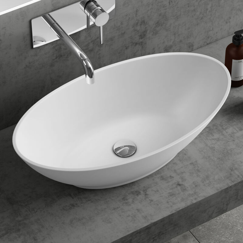 Doporro – Aufsatzwaschbecken Colossum807 bth: 62,5×34,5×17,5cm Waschbecken aus Gussmarmor in matt