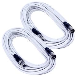 Seismic Audio Pair of White 50 Foot XLR Microphone Cable - 50 Microphone Cord Mic - SAXLX-50White-2Pack