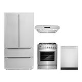 Cosmo 4 Piece Kitchen Appliance Package w/ French Door Refrigerator, 30" Gas Freestanding Range, Built-In Dishwasher | Wayfair COS-4PKG-594