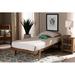 Millwood Pines Ehrhart Walnut Finished Wood Platform Bed Frame (Twin) Wood in Brown | 12.8 H x 39.8 W x 76.2 D in | Wayfair