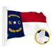 G128 North Carolina State Flag | 2.5x4 Ft | StormFlyer Series Embroidered 220GSM Spun Polyester | Embroidered Design Indoor/Outdoor Brass Grommets Heavy Duty All Weather
