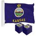 G128 10 Pack: Kansas KS State Flag | 3x5 Ft | LiteWeave Pro Series Printed 150D Polyester | Indoor/Outdoor Vibrant Colors Brass Grommets Thicker and More Durable Than 100D 75D Polyester