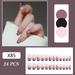 French-Style Artificial Nails Black Edge Fake Nails Women Diamante False Nails With Shimmering Powder Classic Square Head False Nails