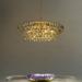 8-Light Mid Century Modern 4-Tier Antique Gold Crystal Glass Chandelier