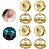 14K Gold Screw-on Earring-Backs Replacement for Threaded Post (0.032 ) Only 4 Pairs Silver Secure ScrewBack Backing Hypoallergenic (5mm Small)