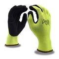 12-Pack of Cordova 3995M Charger Work Gloves 10-Gauge Hi-Vis Green Poly/Cotton Shell Black Foam Latex Palm Coating Medium