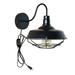 Kiven Plug in Black Wall Lamp Industrial Style Dimmable Wall Sconce with Iron Lampshade 5.9ft Plug-in Cord E26 Socket
