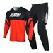 Willbros Motocross Jersey Pants Combo Dirt Bike Offroad MX Gear Set with Zipper Pockets Racewear Red (Jersey Adult L/Pants W34)