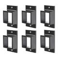 HTYSUPPLY Aluminum Fence Standard Wall Mount 1 5/8 x 1 5/8 for Rails - Residential Rail Mounts Black Pack of 6