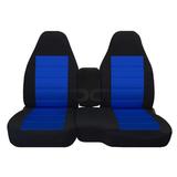 T450-DesignCovers Compatible with 2004-2012 Ford Ranger/Mazda B-Series Camo Truck Seat Covers (60/40 Split Bench) w Solid Center Console: Black and Dark Blue velour