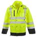 SAFEGEAR Type R Class 3 Rain Jacket - Large - Lime Green/Yellow & Black High Visibility - ANSI/ISEA 107-2020 Compliant - J. J. Keller