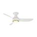 Corona Indoor and Outdoor 3-Blade Smart Flush Mount Ceiling Fan 44in Satin Brass White 3000K LED Light Kit and Remote Control