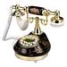 TelPal Corded Old Fashion Antique Landline Telephone Decor 1960 Wired Home Office Telephone Decor System Ceramic Antique Style ( Black )