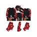 wybzd Family Christmas Matching Sets Adult Kids Baby Homewear Long Sleeve Santa Print Top Plaid Pants Parent-Child Outfits