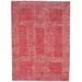 Handloom Red Wool Rug 5 X 6 Modern Scandinavian Geometric Room Size Carpet