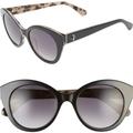 Kate Spade Accessories | New Kate Spade Karleigh 51mm Black Cat Eye Sunglasses | Color: Black/Brown | Size: Os