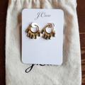 J. Crew Jewelry | Mini Hoops With Dangling Baguette Crystals | Color: Gold | Size: Os