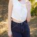 Brandy Melville Tops | Brandy Melville Button Down Off Shoulder Top | Color: Cream/White | Size: S