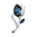 xinqinghao temperament fashion elegant artificial flower shape blue rhinestone brooch pin brooch pin breastpin rhinestone party women brooch blue