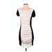 Express Casual Dress - Bodycon: White Color Block Dresses - Women's Size Small