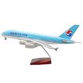 BOLYUM Diecast Airplane, Diecast Toys, Korean Airlines A380 1:160 46Cm Air Bus A380 Korean Air Metal Airplane Model Plane Toy Plane Model,With lights