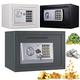 Electronic Security Metal Steel Safe box For Home, 16L Portable Money Cash Safe Box with 2 Emergency Keys & Digital Password, Safety Key Lock Cabinet Safes, 35 x 25 x 25 cm, Grey