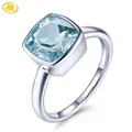 Bagues en argent Sterling topaze bleu ciel naturel 2.7 carat véritable topaze Simple Style