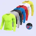 T-shirt de sport à manches longues pour hommes sous couche de base collants de compression