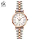 Shengke – montre-bracelet en acier inoxydable pour femmes couleur or Rose à Quartz à la mode