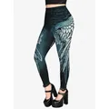ROSEGAL-Leggings moulants taille haute pour femme pantalon en jean imprimé aile 3D gothique