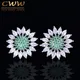 CWWZircons – boucles d'oreilles pour femmes bijoux à la mode couleur or blanc vert pierres de