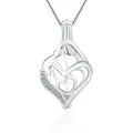 CLUCI – pendentif Double cœur en argent Sterling 925 3 pièces cadeau pour la fête des mères