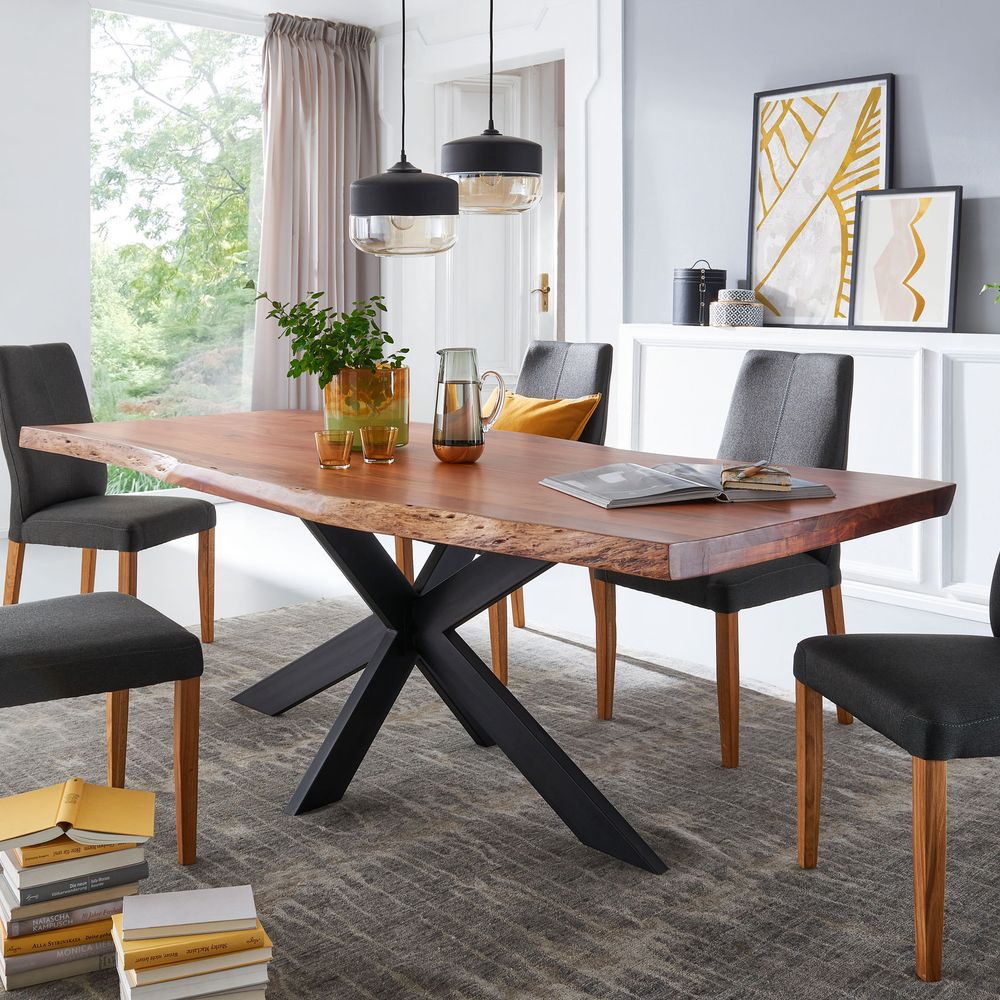 3S Frankenmöbel »Ohio« Massivholz Esstisch TI-0492 / 180x90 cm / Akazie Image